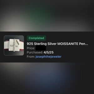 Moissanite Cross Pendant